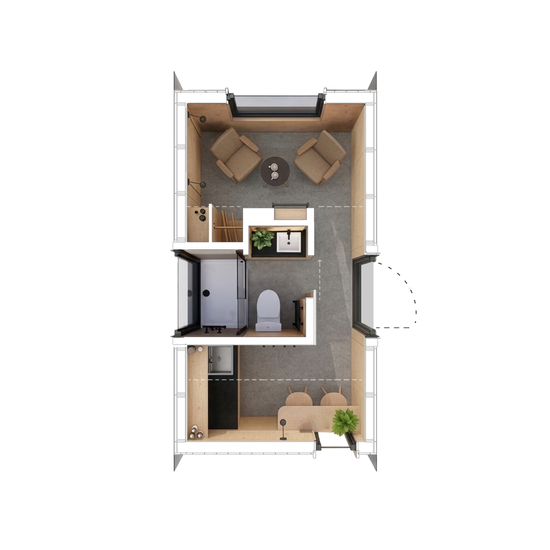 Snug floor plan